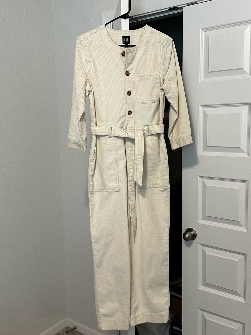NEW GAP Beige Ivory Corduroy Wide Leg Jumpsuit